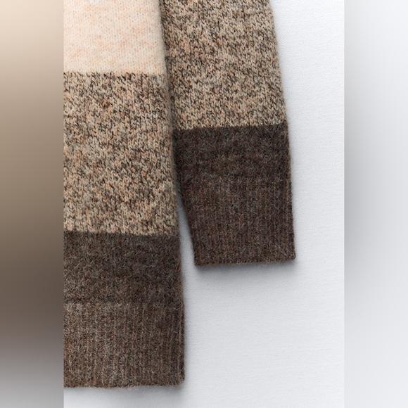 ZARA OMBRÉ KNIT MIDI DRESS - Picture 6 of 10